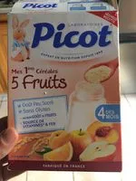 Mängden socker i Mes 1ères céréales - 5 fruits