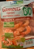 Mängden socker i Gambas tigrées décortiquées cuites