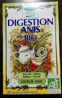 Mängden socker i Tisane bio digestion saveur anis