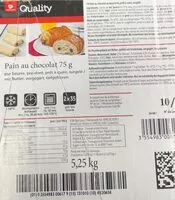 Mängden socker i Pain au chocolat 75g