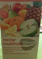 Mängden socker i Nectar multifruits avec édulcorant provenant de la stévia à base de jus et de purées de fruits concentrés