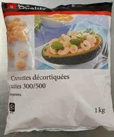 Mängden socker i Crevettes décortiquées cuites 300/500