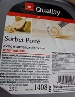 Mängden socker i Sorbet poire