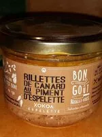 Mängden socker i Rillettes de canard au piment d'Espelette