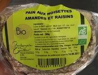 Mängden socker i Pain Amandes, Noisettes et Raisins