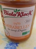 Mängden socker i Confiture 75% mirabelles au sirop d'agave