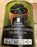 Mängden socker i 4 / 4 Olive Noire Avec Noyau 22 / 25 En Cuisine