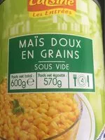 Mängden socker i Maïs doux en grains