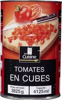 Mängden socker i Pulpe de tomates en cubes au jus