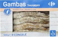 Mängden socker i Gambas sauvages - entières crues