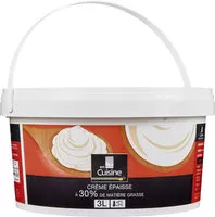 Mängden socker i Crème épaisse à 30% de matière grasse