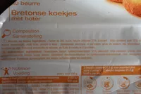 Mängden socker i Palets Bretons