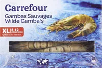 Mängden socker i Gambas sauvages - entières crues