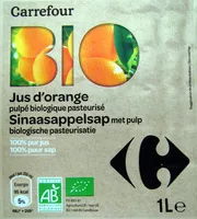 Mängden socker i Jus d'orange pulpé biologique pasteurisé