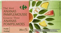 Mängden socker i Thé vert saveur ananas pamplemousse