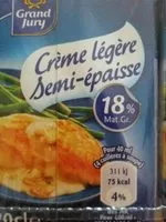 Mängden socker i Crème légère semi-épaisse