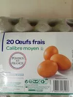 Mängden socker i 20 œufs frais Calibre moyen