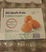 Mängden socker i Œufs frais Calibre moyen