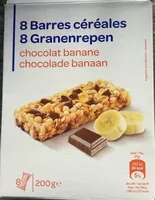 Mängden socker i Barres céréales Goût Chocolat🍫au lait🥛Banane🍌