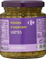 Mängden socker i Pointes d'asperges vertes - moyennes