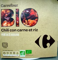 Mängden socker i Chili con carne et riz Bio