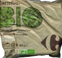 Mängden socker i Espinacas en hojas congeladas ecológicas "Carrefour Bio"