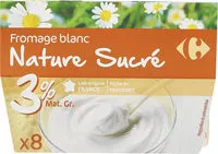 Mängden socker i Fromage blanc sucré