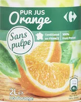 Mängden socker i 100% pur jus jus d'orange sans pulpe
