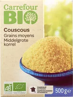 Mängden socker i Couscous Grains moyens