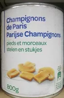 Mängden socker i Champignons de Paris pieds et morceaux