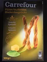 Mängden socker i Flûtes feuilletées gruyère épinards