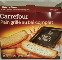 Mängden socker i Pain grillé au blé complet