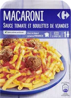 Mängden socker i Macaroni sauce tomate et Boulettes de viande