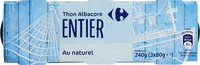 Mängden socker i Thon entier albacore au naturel