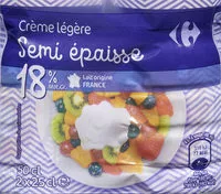 Mängden socker i Crème légère semi epaisse