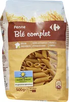 Mängden socker i Pâtes alimentaires penne blé complet