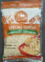 Mängden socker i Fromages râpés spécial gratin