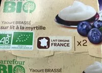 Mängden socker i Yaourt Brassé sur Lit à la Myrtille