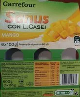 Mängden socker i Sanus con l.casei mango fuente de vitaminas b6 y d