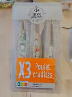 Mängden socker i X3 Poulet rôti crudités