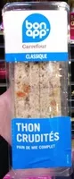 Mängden socker i Bon app' Sandwich Thon crudités Pain de mie complet