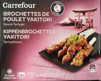 Mängden socker i Brochettes de poulet Yakitori à la sauce Teriyaki