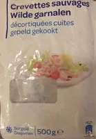 Mängden socker i Crevettes sauvages décortiquées cuites