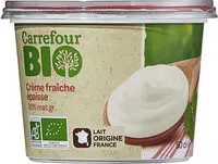 Mängden socker i Crème fraîche épaisse