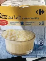 Mängden socker i Riz au lait saveur vanille