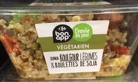 Mängden socker i Quinoa boulgour legumes & boulettes de soja