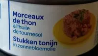 Mängden socker i Morceaux de thon à l'huile de tournesol