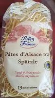 Mängden socker i Pâtes d'Alsace IGP - Spätzle