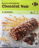 Mängden socker i Barres aux céréales (36,1%) avec chocolat noir .