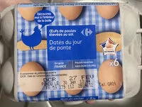 Mängden socker i 6 œufs frais de poules élevées au sol